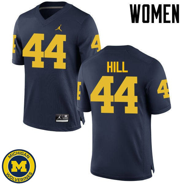 Women University of Michigan #44 Delano Hill Navy NCAA Football Jersey